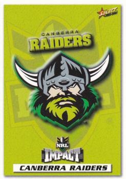 2001 Select Impact #51 Canberra Raiders crest Front